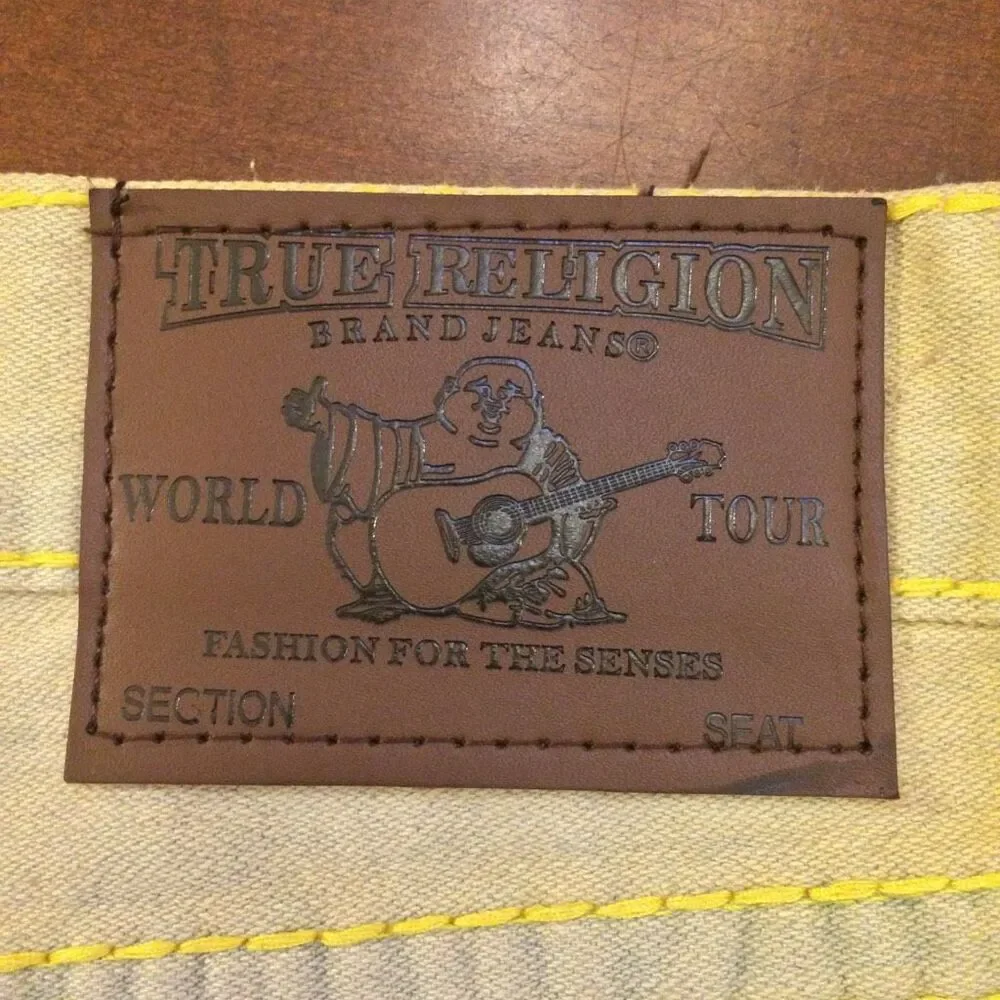 True Religion yellow wash jeans 36